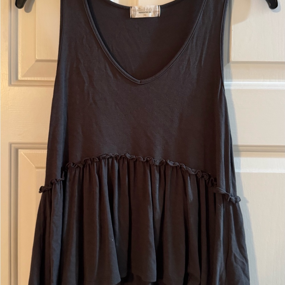 Altar'd State Charcoal/Navy Flowy Tank Top